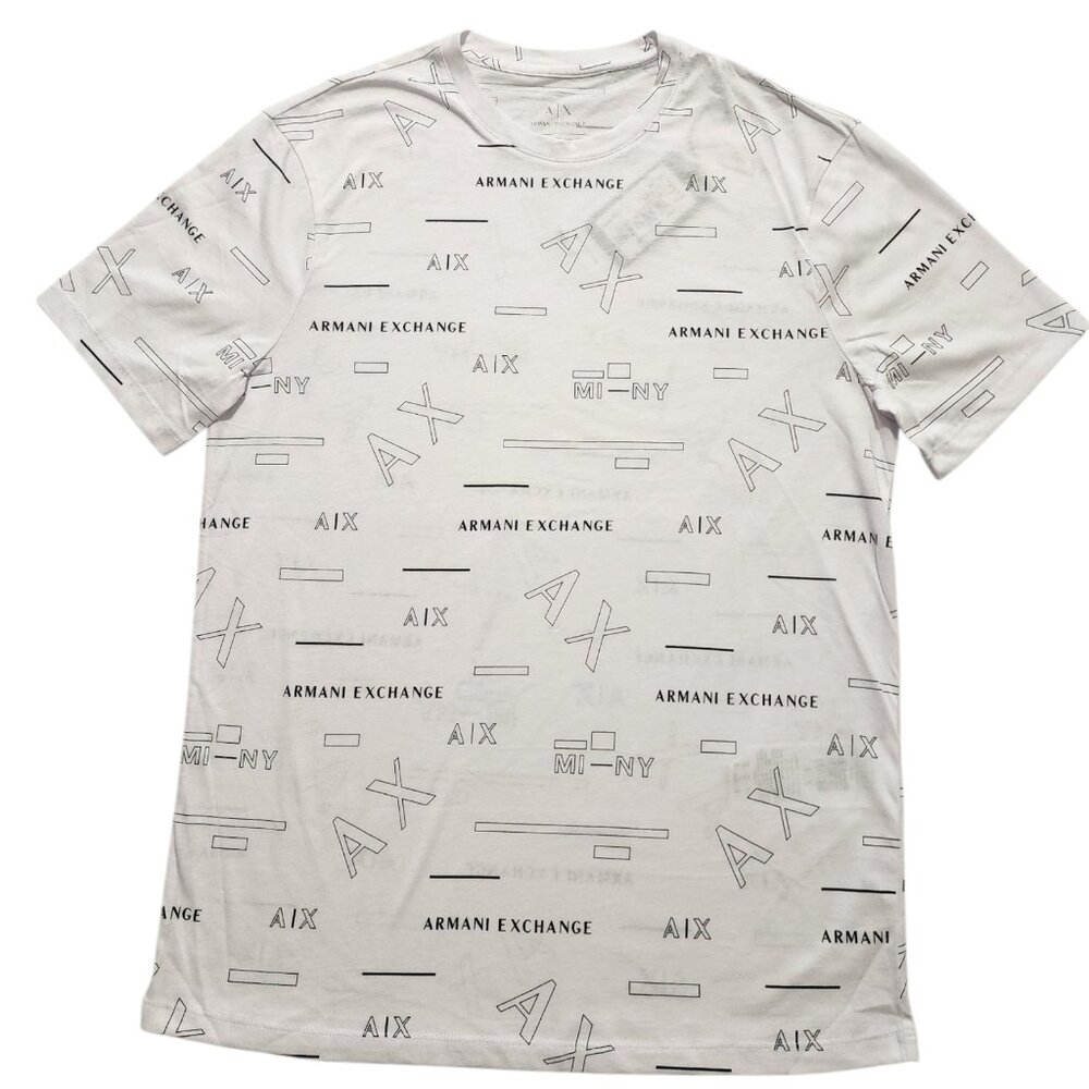 Armani Exchange Men's T-Shirt Short Sleeve Graphic Print AX Logo White XS